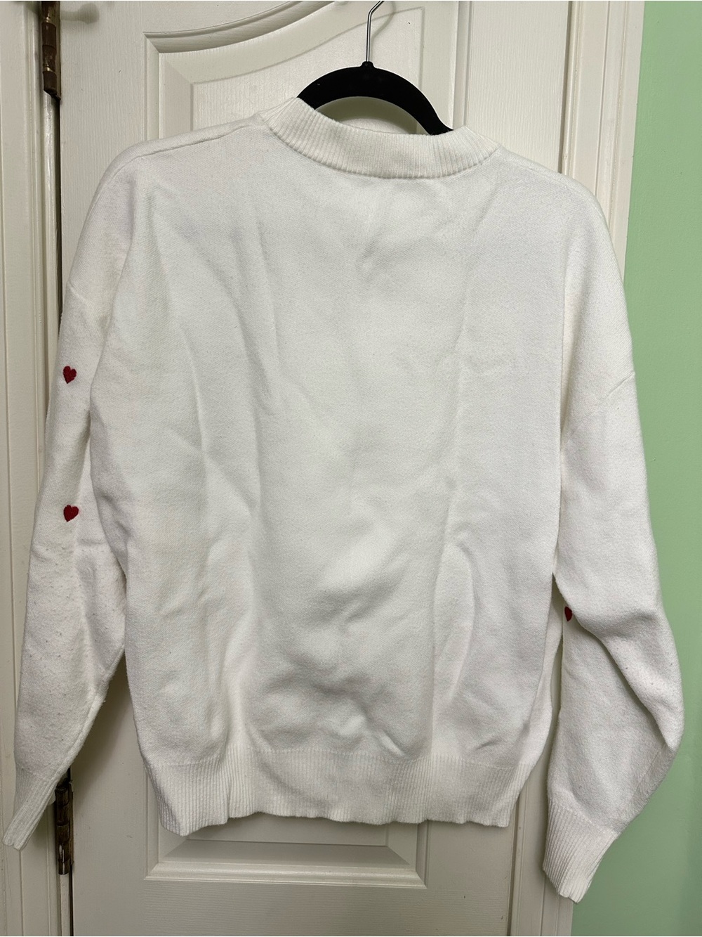 Commense Cream Sweater with Red Heart Embroidery - Picture 5 of 5